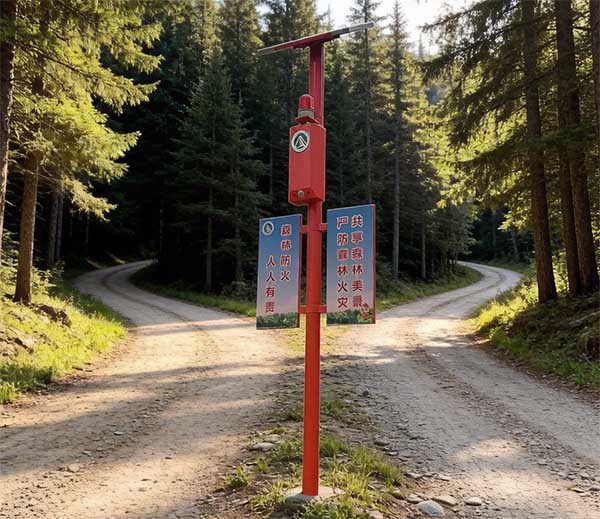 林区禁火/工地施工预警优选：太阳能语音警示杆高效便捷